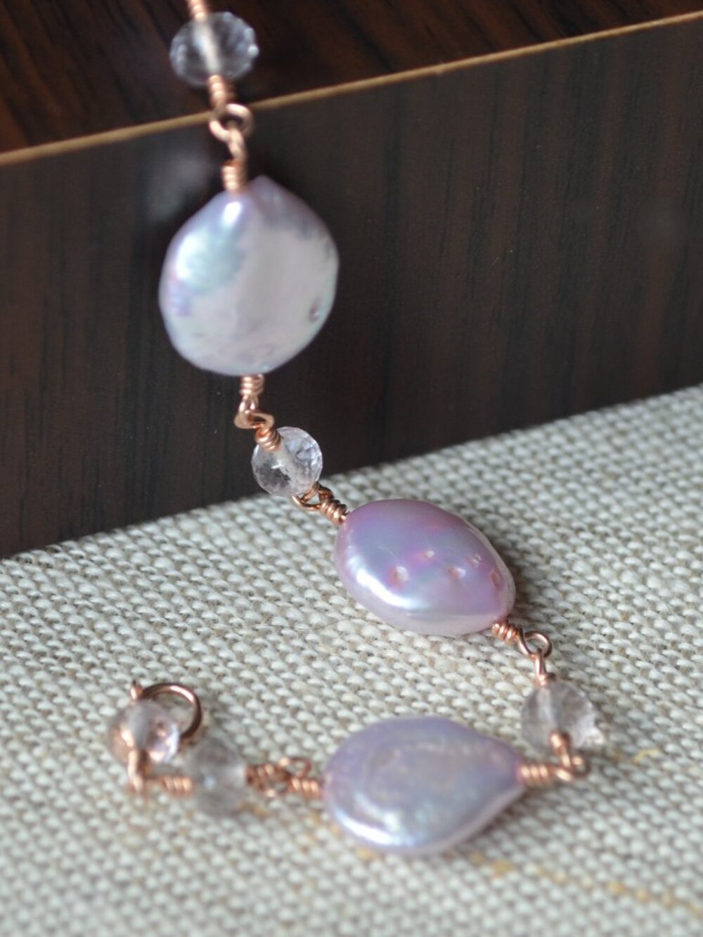 Lavender Coin Pearl Bracelet - Hand Made in Canada